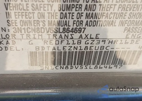 2025 Nissan Versa 1.6 S from USA, damaged, VIN 3N1CN8DV5SL864697